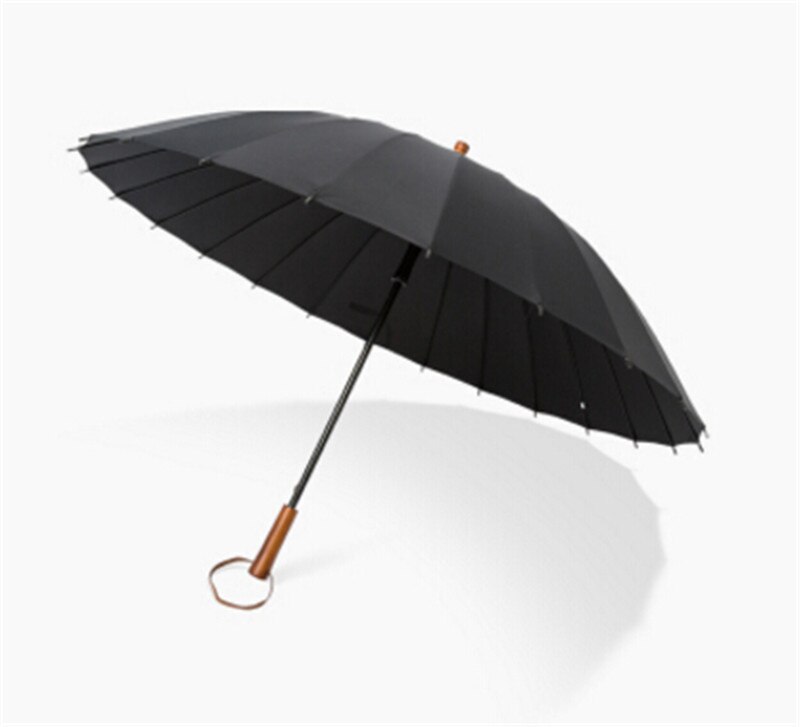 ThreeH Pagode Paraplu Vintage Bruids Parasol Winddicht 16 Ribben Lederen Haakte Handvat Regen Zonneparaplu, Wit, One Size