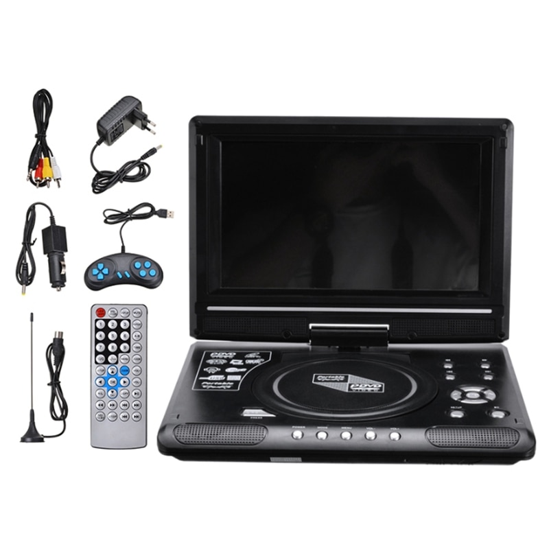 Reproductor de DVD portátil para coche, dispositivo con adaptador de Radio USB, compatible con recepción de Radio FM, enchufe europeo, VCD, CD, 9,8 pulgadas,: Default Title