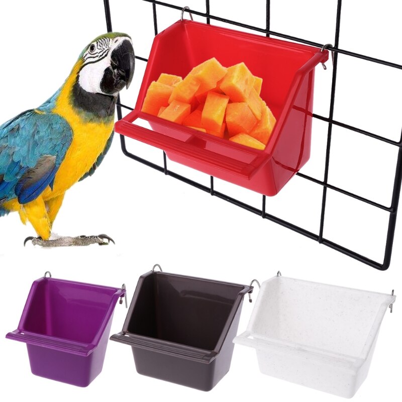Plastic Parrot Bird Feeder Bowl Water Drinking Device Bird Pigeons Feeding Cup