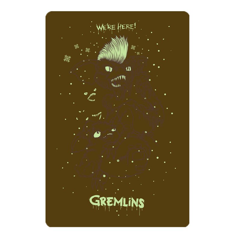 Gremlins Wall Stickers for Kids Room Game Center Home Decoration Vintage Art Painting Plaque Metal Signs: plum