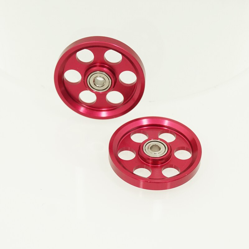 MINI 4WD self-made tamiya parts aluminium alloy 19mm 6 holes rollers 10color 1 set price: Pink