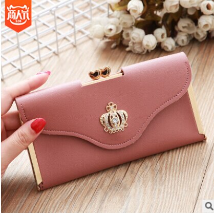 solid Women Lady Clutch Leather Wallet Long Card Holder Phone Bag Case Purse Handbag: 1