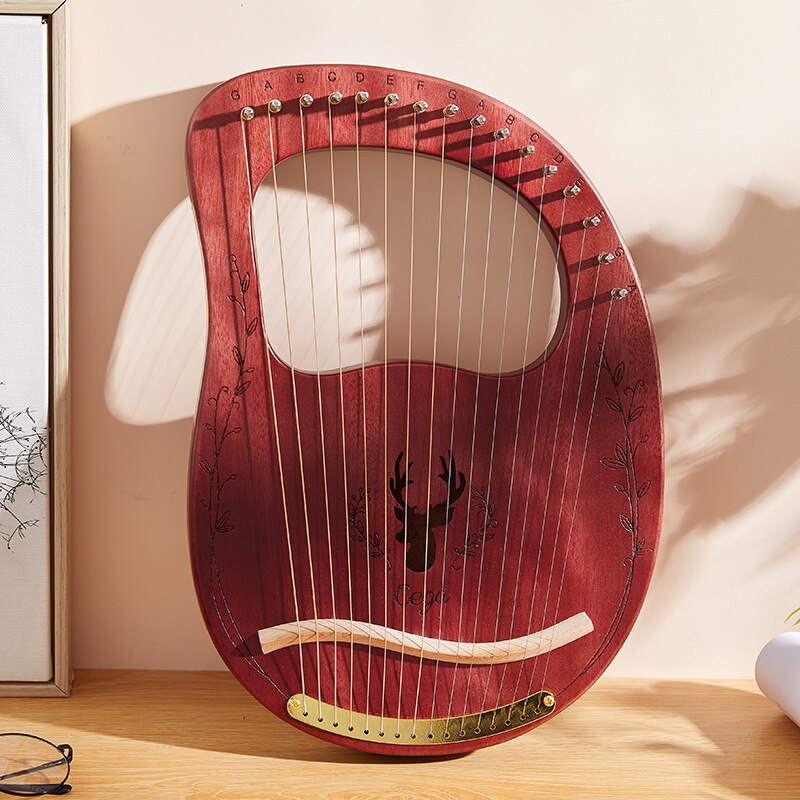Petite harpe Portable à 19 cordes, facile à apprendre, Piano de Niche, Instrument à cordes en bois pour débutants: 16 String-Brown