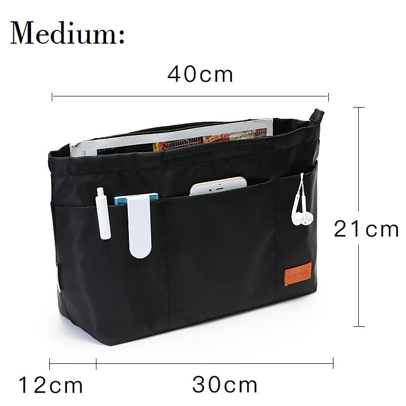 Purse Insert Zak Zwart Shaper Tassen Organizer Purse Handtas Organizer Bag In Bag Voor Handtas: Medium