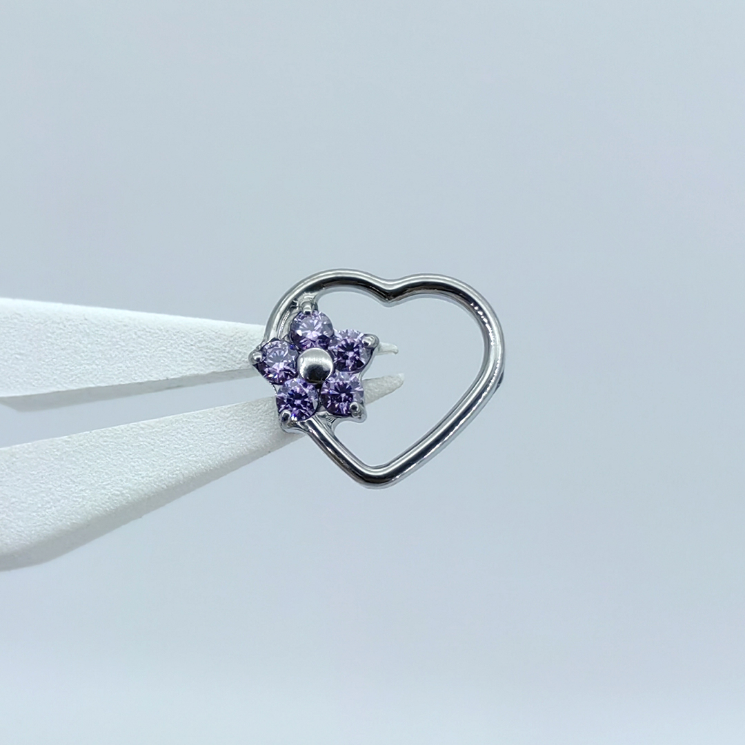 Mdnen  g23 titan invändigt gängade nässtift för män kvinnor tragus brosk örhängen hjärtblomma ring piercing toppar