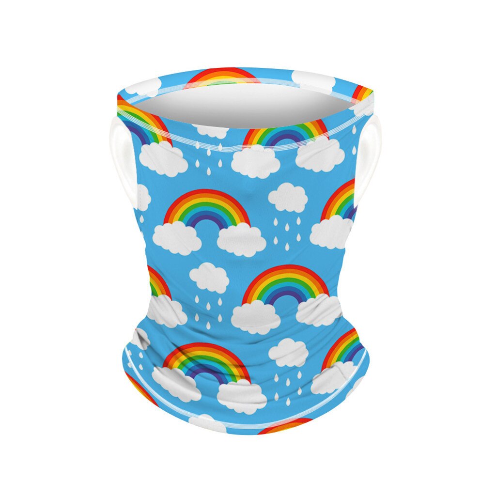 Unisex barn utendørs sprot magisk skjerf barn utendørs print sømløs øre ansiktsmaske sport skjerf hals tube ride ansiktsmaske #p30: Himmelblå / M
