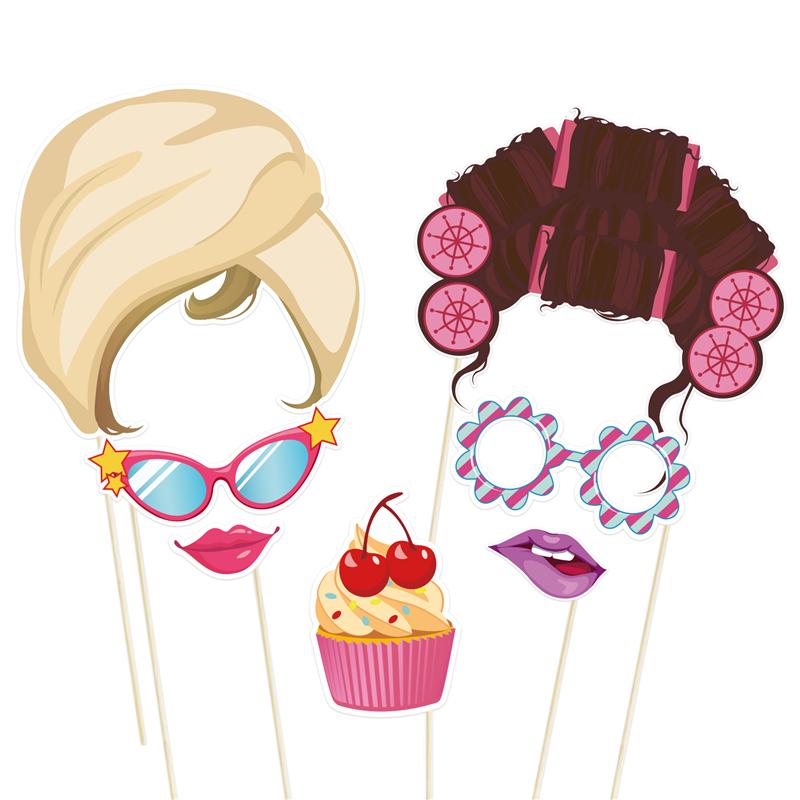30pcs Spa Day Photo Booth Props Fully Assembled Spa Party Favors Props Birthday Party Supplies Spa Theme Backdrop Decorations