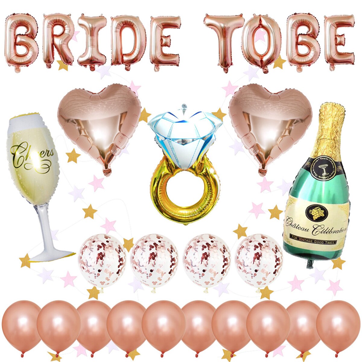 Vrijgezellenfeest Decoratie Kit Bridal Shower Levert Bruid Om Folie Ballonnen Sequin Latex Ballonnen