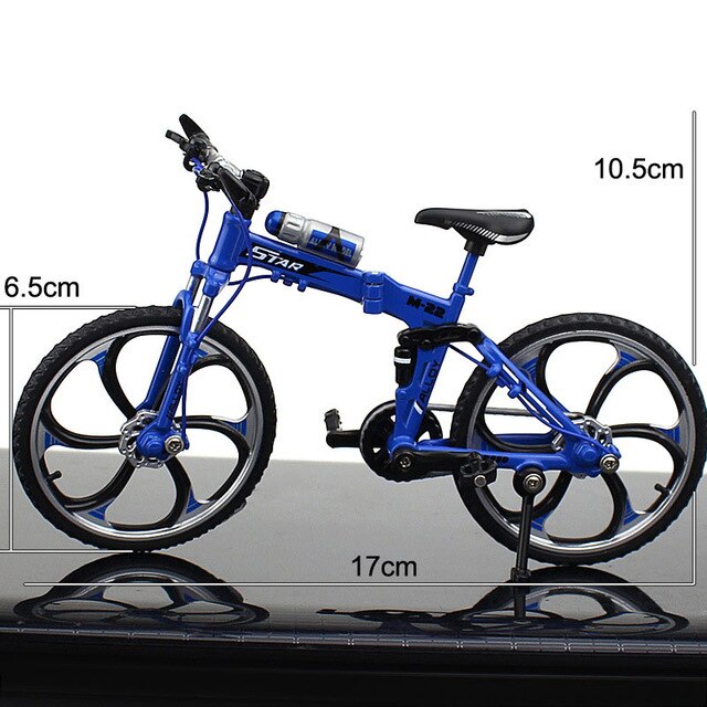 1:10 Bilancia Bicicletta Della Lega di modello 4 stili City Piegato Bicicletta Della Bici Della Strada Pressofusi In Lega di Metallo Modelli di Biciclette Per i bambini di Raccolta giocattolo: Folded Bike Blue