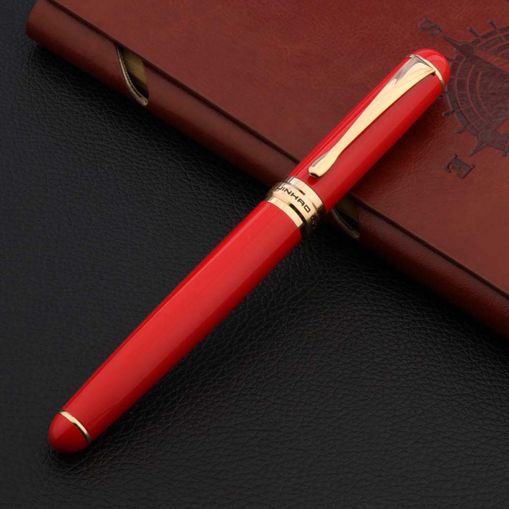 jinhao 750 Fountain Pen chinese red golden elegante fude calligraphy pen Business Office school supplies Writing