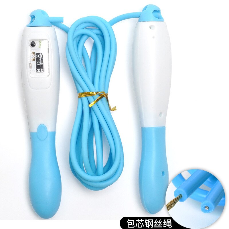 Corde à sauter compte adulte Fitness perdre du poids hommes et femmes jeunes étudiants enfants tiao shen le Test académique pour le Junior Hi: Machinery Counting  Wire Rope  Blue