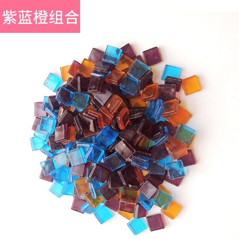 Carreaux de mosaïque en cristal diaphanes multicolores, carrés translucides, matériel de bricolage pour enfants, 100 pièces: 100pcs Mixed 10
