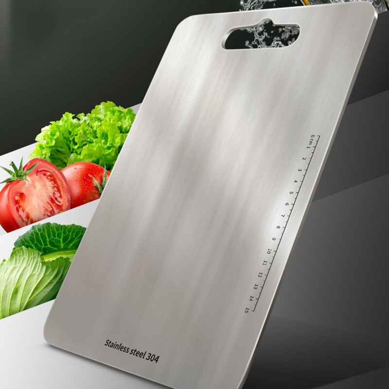 1pc Stainless Steel Chopping Boards for Meat and Vegetable Carving Board Cutting Board Measuring Board for Cooks & Chefs