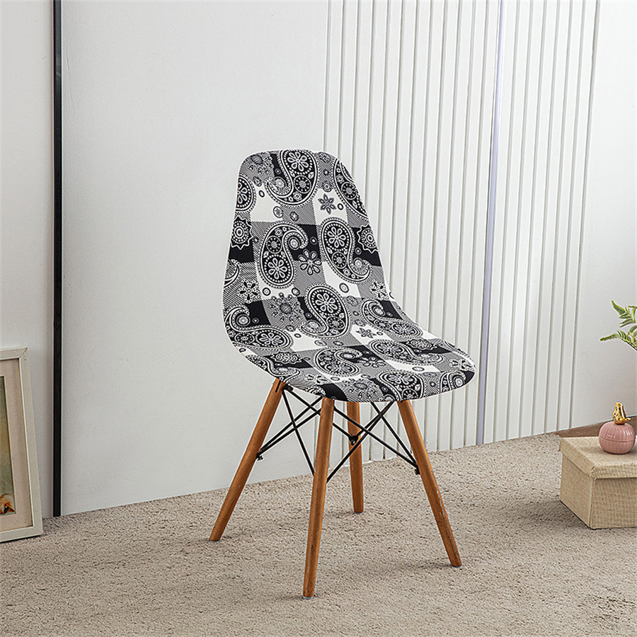 1Pc Bedrukte Eettafel En Stoelhoes Huishoudelijke Elastische Stoelhoes Eames Stoelhoes Speciaal Gevormde Stoelhoes: Paars