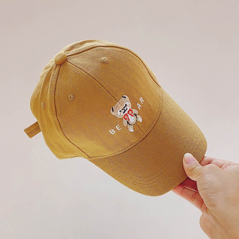 Mignon dessin animé ours enfants casquette de Baseball printemps été bébé garçons filles chapeau en plein air réglable Snapback enfants plage casquette de soleil: khiki