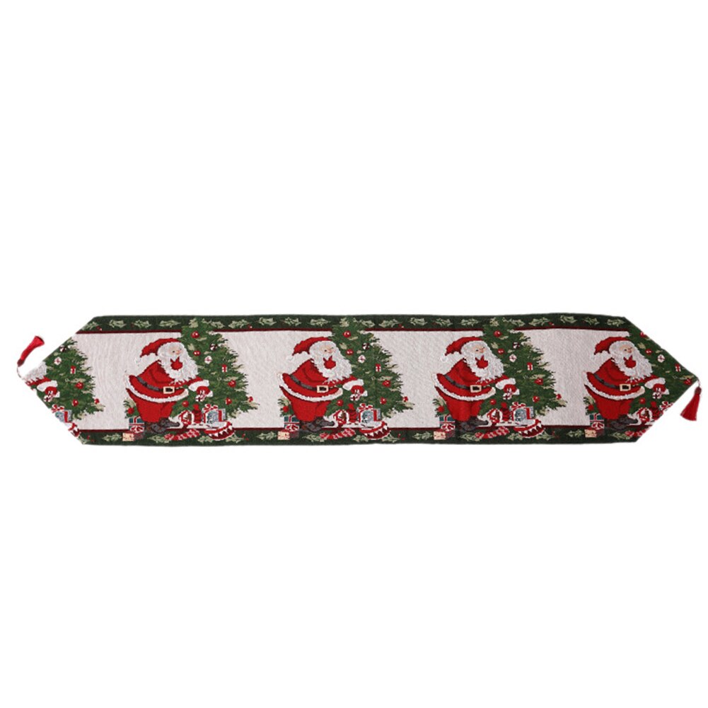 Julbord löpare klädsel tyg jul bordsduk dekor bomull linne matsal damm vin flasköverdrag 1pc jul bord löpare: B