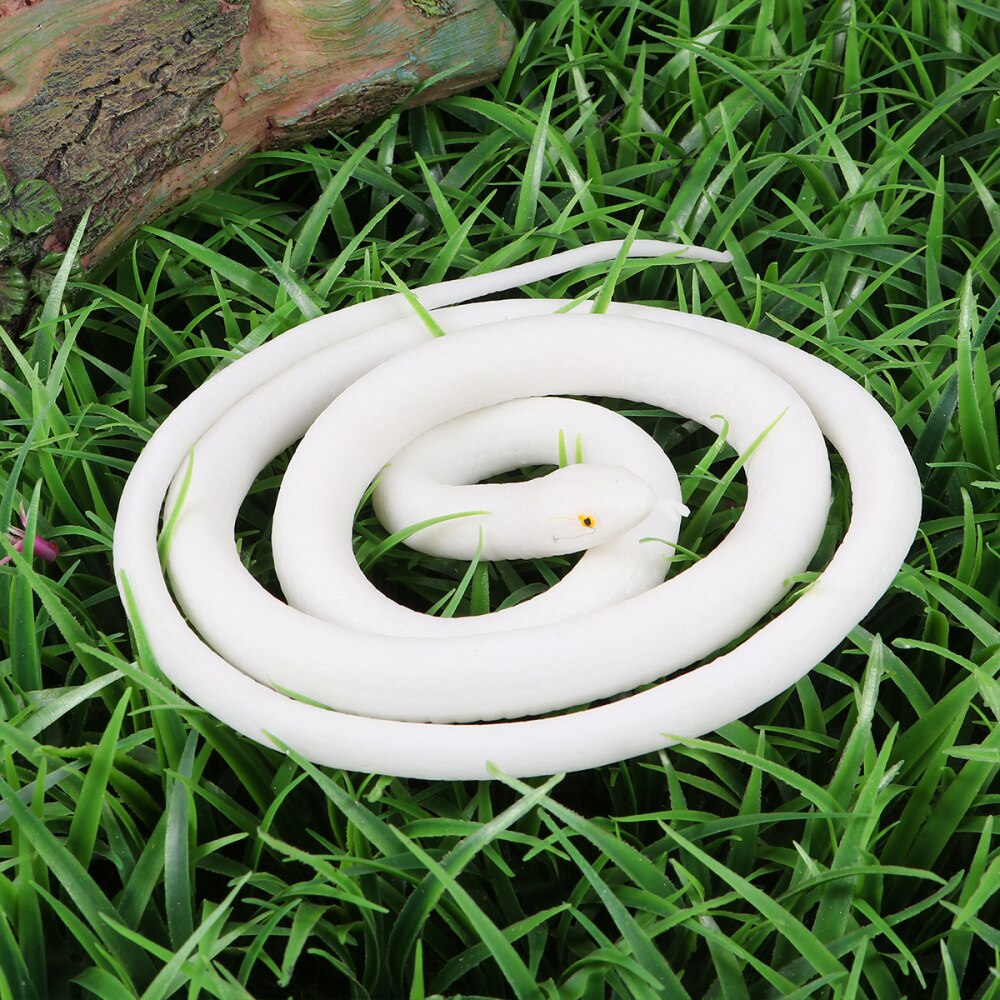 Nep Slang Speelgoed Simulatie Snake Realistische Snake Prank Prop Cosplay Props Lastig Speelgoed Voor Kids Kinderen (Wit)