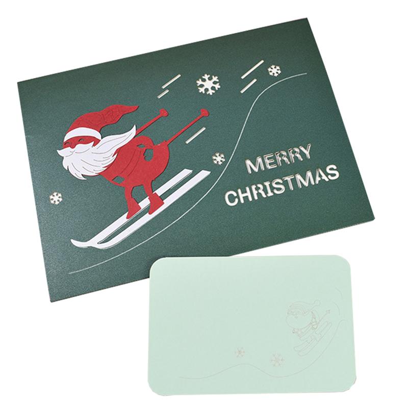 Folding Christmas Card 3D Handmade Paper Card Adorable Blessing Card Greeting Card Congratulation Card Christmas Card Paper Card