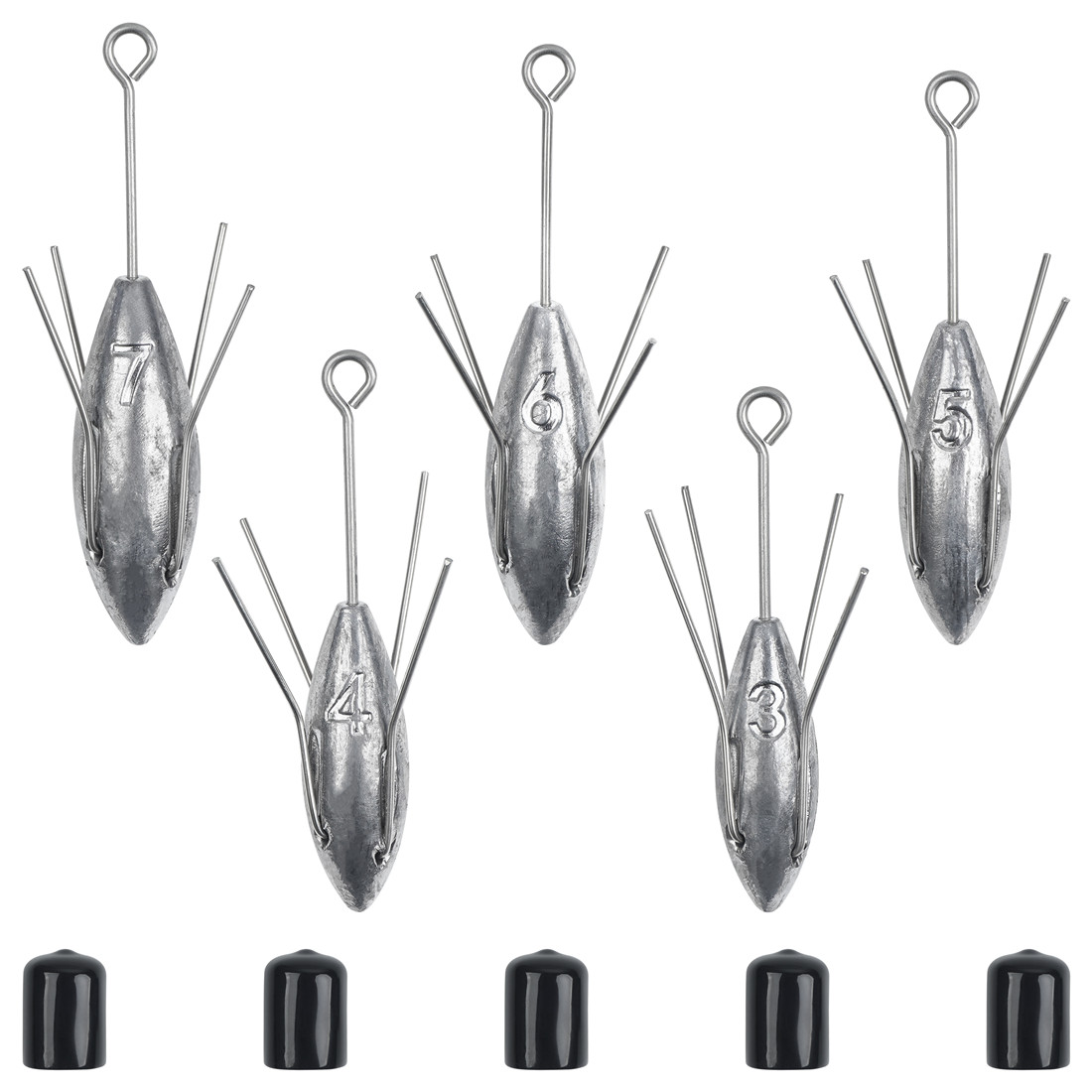 5 uds Sputnik plomo Surf herramienta de pesca cola larga agua salada Surf fundición plomos bagre playa araña pesas lubina aparejos de pesca