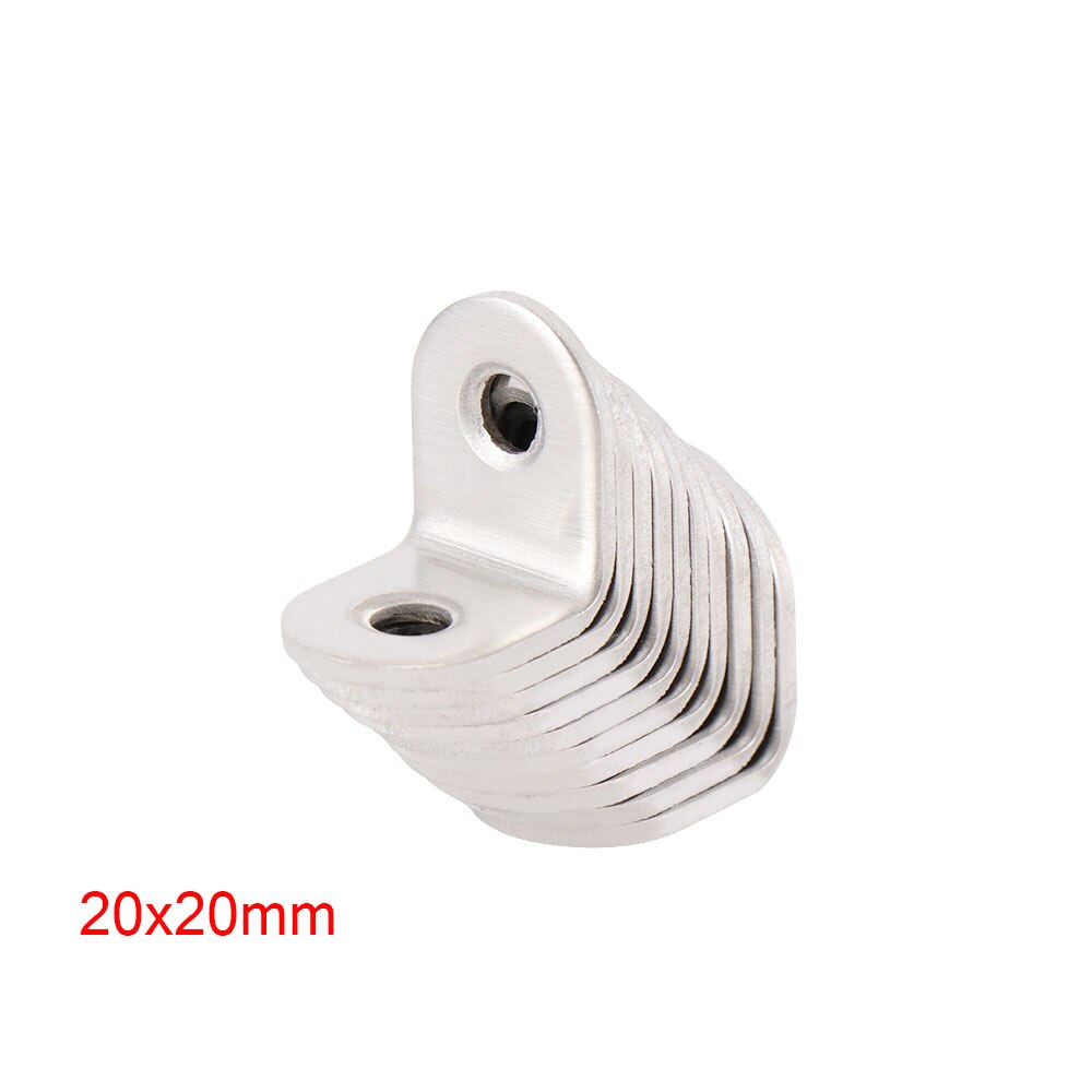 10 pz 20 millimetri x 20 millimetri in Acciaio Inox Angolo L Codice Tipo di Codice di bene Turno 90 Gradi Staffa Angolo di spessore Rinforzato Angolo: A