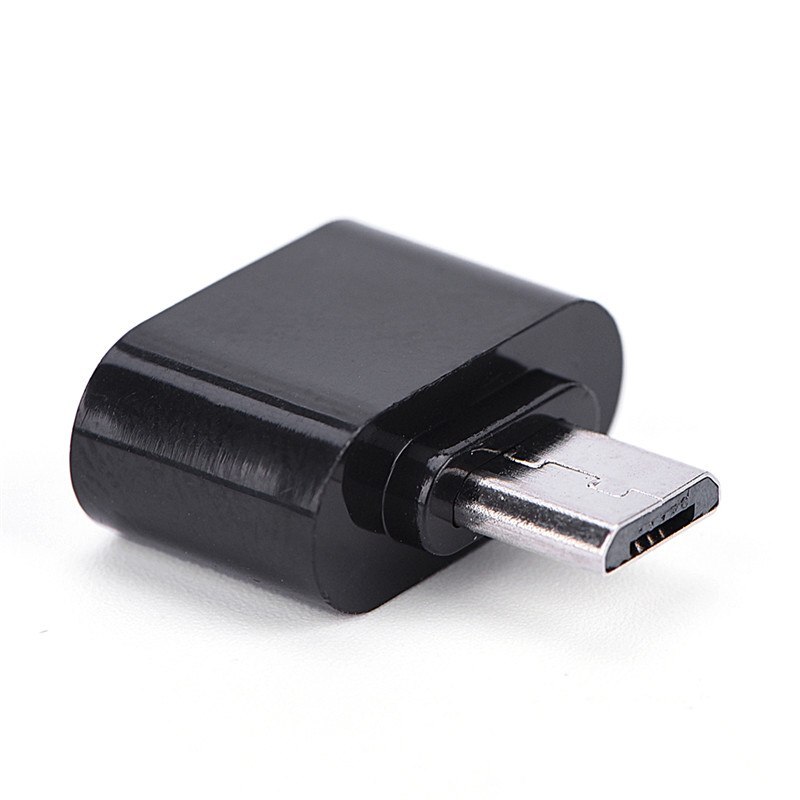 1pc små og delikate mikro usb til usb otg adapter standard usb port mikro usb stik: Sort