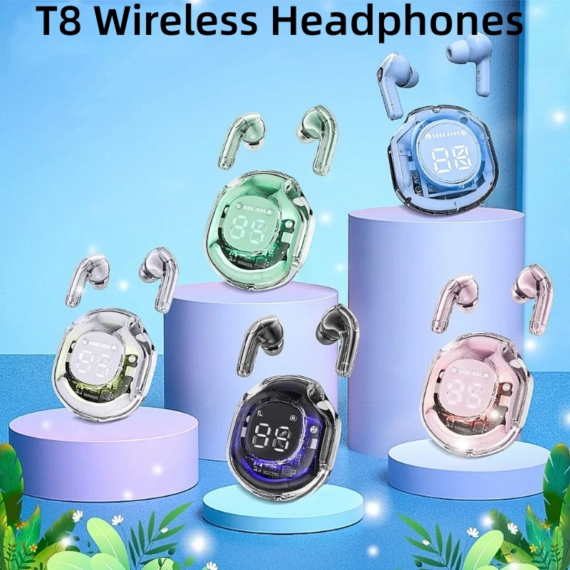 TWS T8 Kabelloses Bluetooth-Headset mit Mikrofon, LED-Anzeige, kabellose Kopfhörer, Bluetooth-Kopfhörer