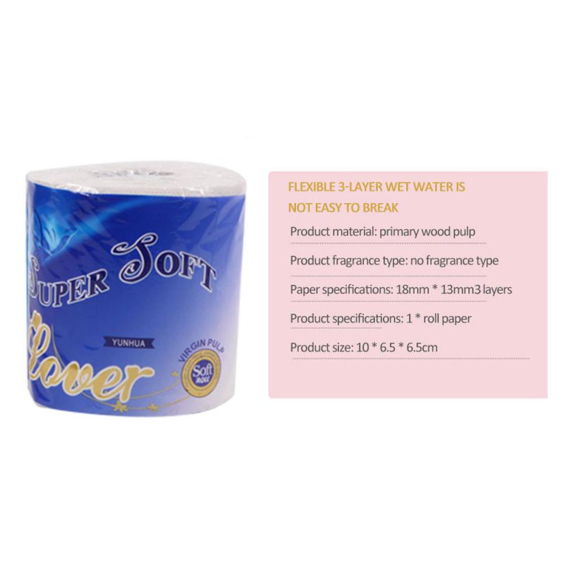 1PCS Soft 3 layers White Toilet Paper 100% pulp Bulk Rolls Bath Tissue Bathroom Household Toilet Tissue: Default Title