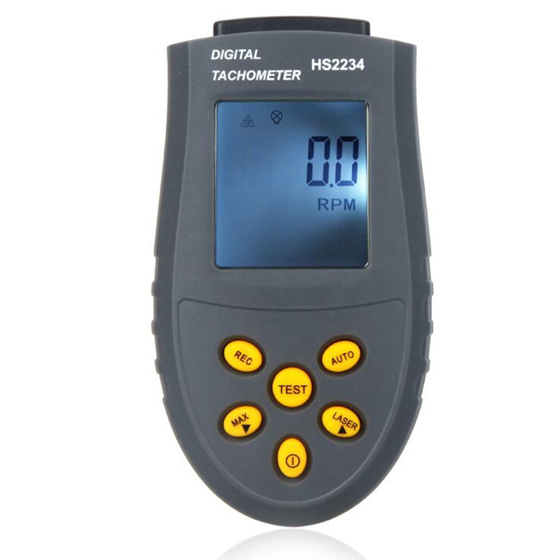 Digital Tachometer LCD RPM Test Small Engine Motor Speed Gauge Non-Contact HS2234 (No Battery)