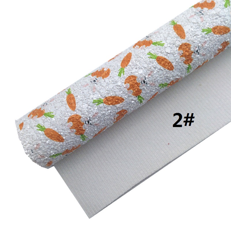 Pääsiäisporkkanat painettu paksu glitter vinyyli kangas arkki huopa tausta synteettinen nahka tekovinyyli tee itse  a4 koko  r484a