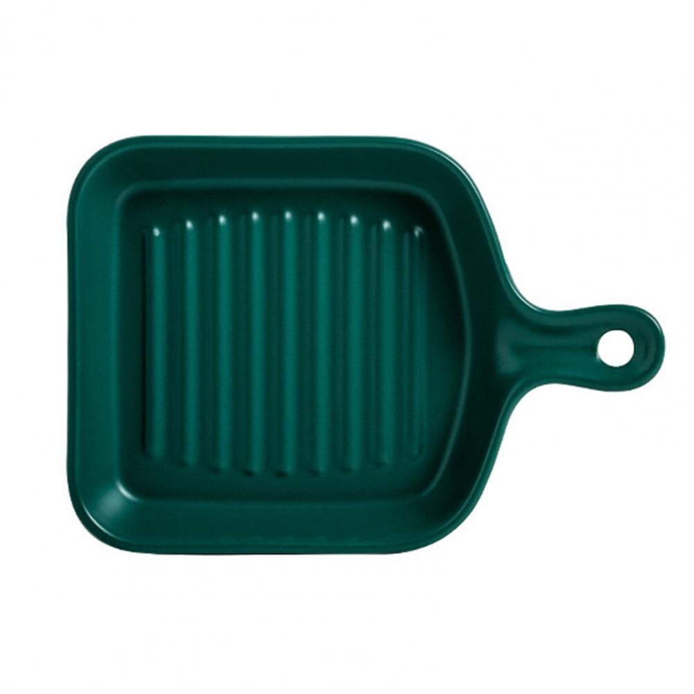 Voedsel Plaat Non-stick Warmte-Geïsoleerde Keramische Keuken Koken Plaat Voor Thuis: Blackish Green