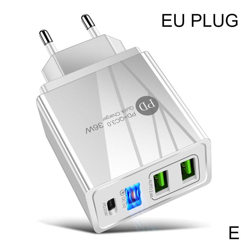 praktisch Ladegerät Schnelle Ladung PD20W QC 3,0 2,4 EIN Ladegerät USB Hohe Dual Beständig Multi-Hafen Mit Kopf USB PD Temperatur H0F4: E