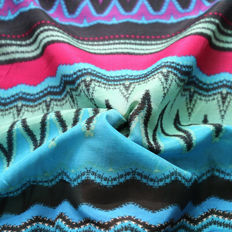 100cm*135cm Bohemian Dress Material Natural Silk Cotton Fabric Geometric