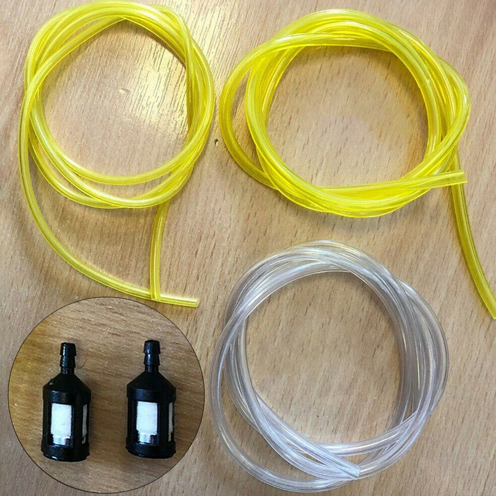 2 Sets Benzine Brandstof Pijp Lijn Slang Buis Filter Strimmer-Chainsaw Vervanging Tool Brandstof Buis + Filter Zowel De buis En Filter In Staat