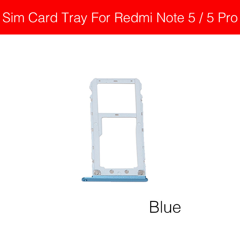 Sim Card Tray Adapter For Xiaomi Redmi Hongmi Red Rice Note 5 5A 5 Pro Sim Card Holder Slot Repair Replacement Parts: Blue RM Note 5 5 Pro