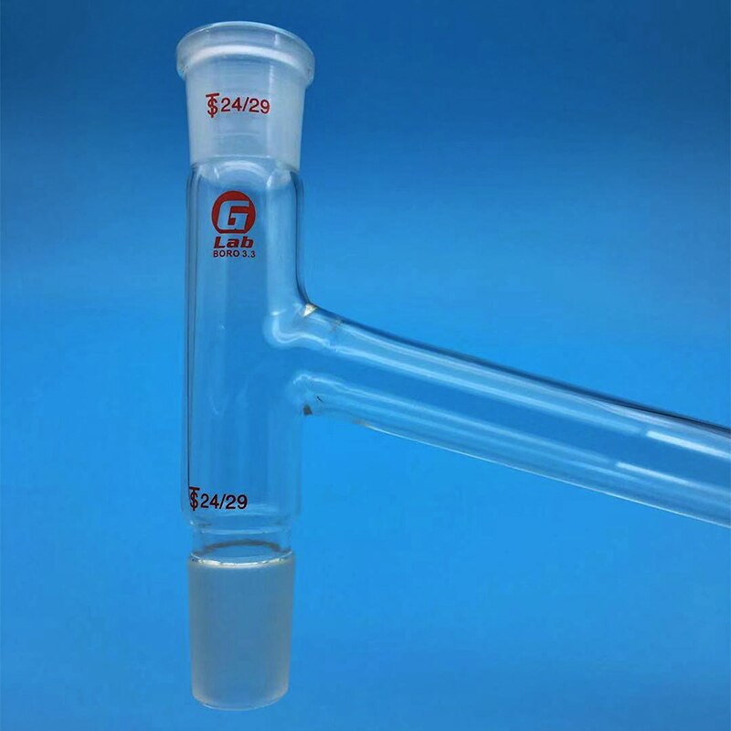 Glass Three-Way Adapter,Distillation Head,Oblique Down Type,Lab Glassware