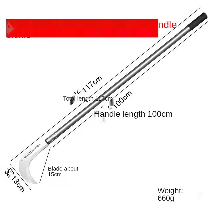 Multifunctional Harvesting Weeding Fishing Long-Handled Scythe Lawn Mower Chopping Hatchet Corn Outdoor Agricultural Tools