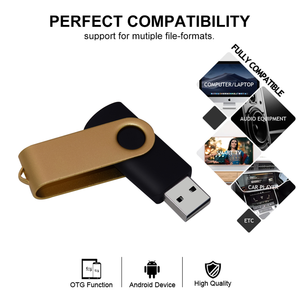 Pamięć USB 32GB, Pendrive 16GB, Metalowy Pendrive z Obrotową Główką, Przenośny Dysk USB 64 128 GB, Pendrive USB 2.0