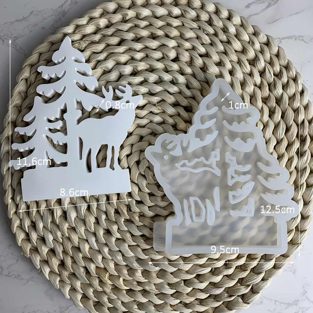 Serie natalizia portacandele stampo in silicone fai da te pupazzo di neve alce casa candeliere ornamento stampo in resina artigianato in gesso 3D decorazioni per la casa: Di Colore Giallo chiaro