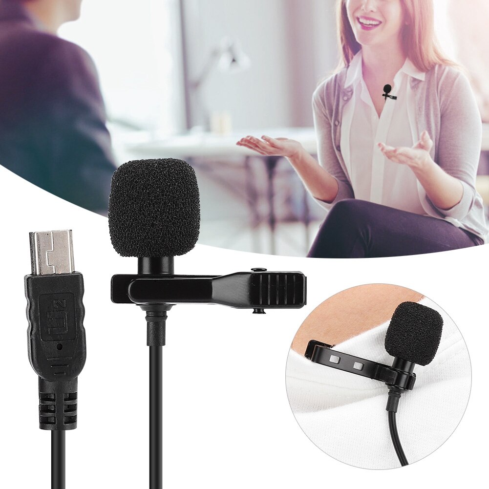 DSLR Camera Mini Collar Clip Capacitor Microphone for Live Broadcast Recording Interview studio microphone micro usb interface