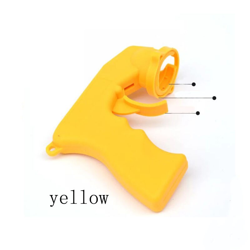 Spray Adaptor Paint Care Aerosol Spray Gun Handle with Full Grip Trigger Locking Collar Car Maintenance Wh: yellow