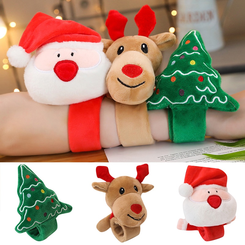 Adorables bracelets en peluche de noël, serre-tête, jouet de noël, père noël, cerf, arbre, nsv 775
