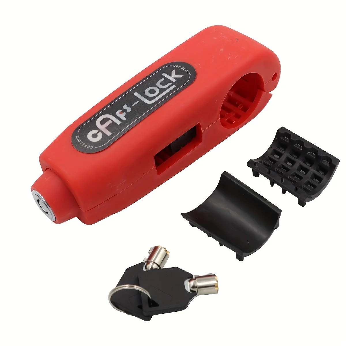 Cerradura para manillar de motocicleta, vehículo eléctrico, Scooter, bicicleta, seguro, antirrobo, acelerador, bloqueo de freno, accesorios para motocicleta: Rojo