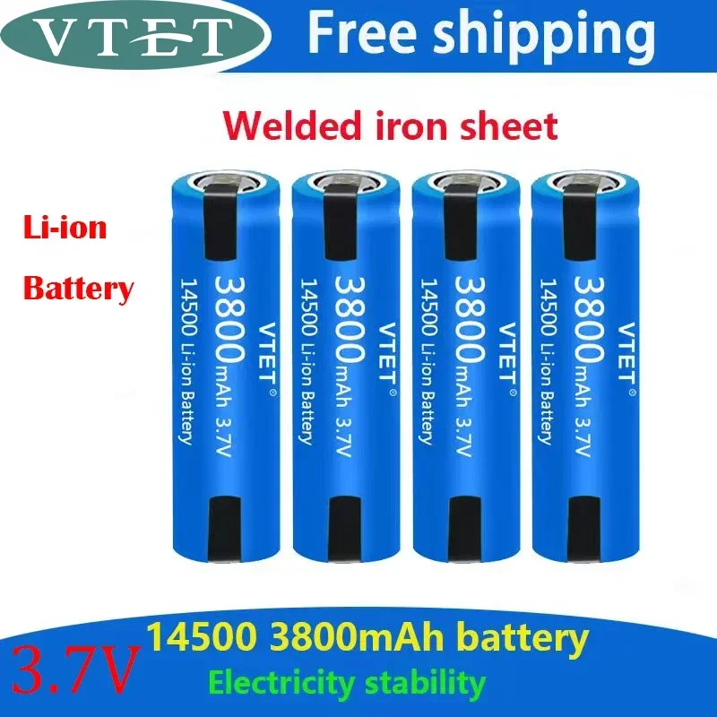 Batterie Lithium-Ion avec Soudage pour Brosse à Dents Électrique, Rasoir, 14500 V, AA, 3.7 mAh, Nouveauté, 3800