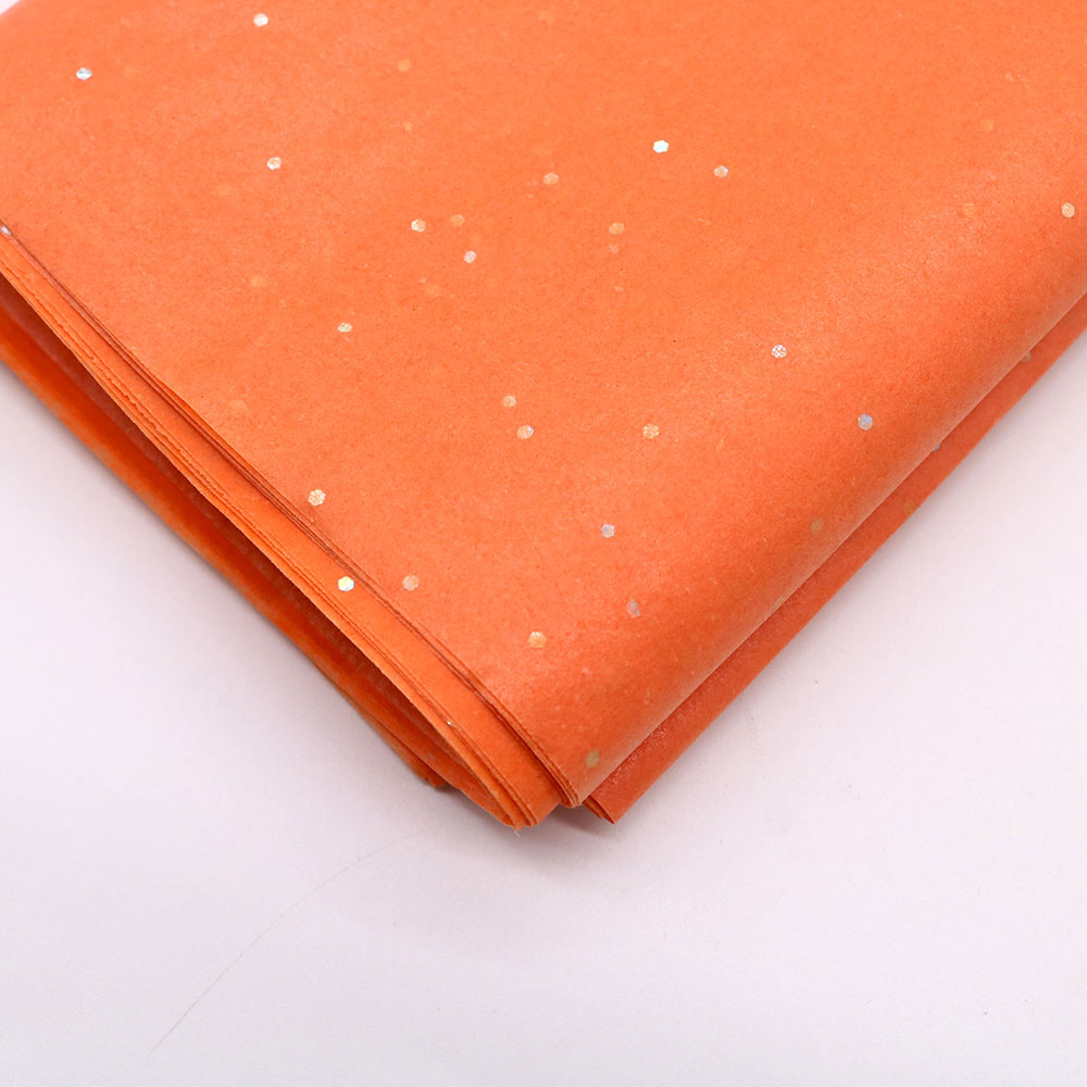 10 hojas de papel tisú con lentejuelas brillantes de 50x66CM, papel artesanal hecho a mano, flores, embalaje de , suministros de decoración del hogar para de boda: Naranja