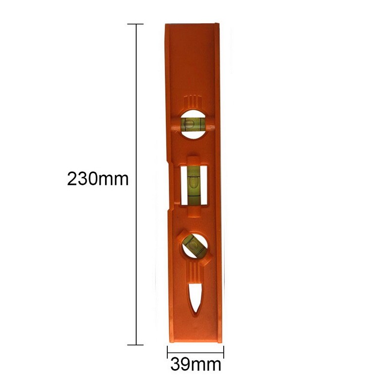 9'' Spirit Level High Precision Bubble Ruler Magnetic ABS Shell Vertical Horizontal 45 Degree Bubble Level Measuring Instrument