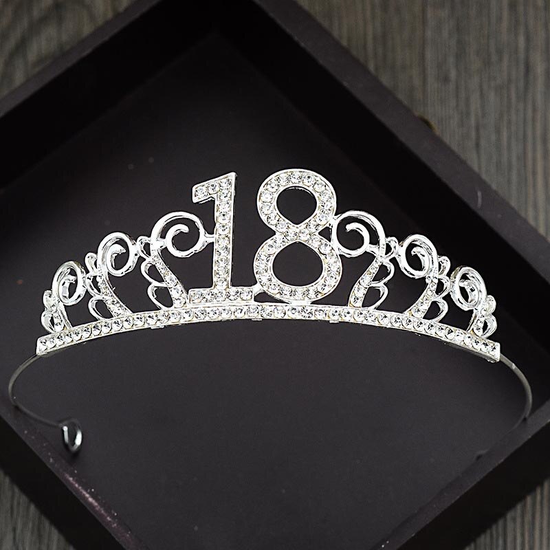 Crystal Tiara Kroon Haarband Voor Taart Decoratie De Debutante Bal Vrouwen Meisje 18 Verjaardag Partij Hoofddeksels Haar Sieraden: Silver