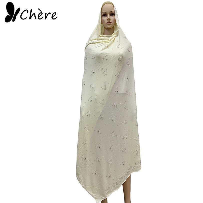 Foulard africain en dentelle de coton doux, écharpe africaine de , écharpe à pierres, écharpe à perles pour châles, pour femmes musulmanes BM991