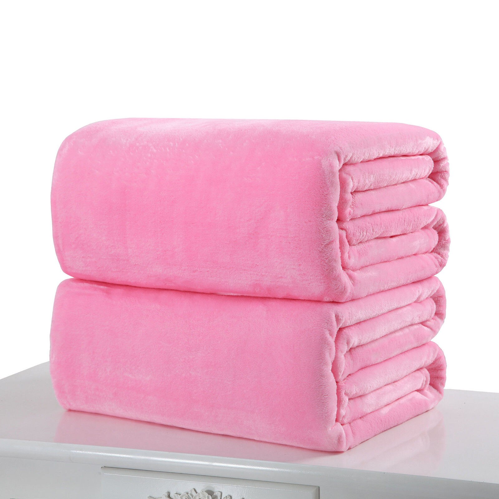 Micro couverture polaire en peluche | Couleur unie Super chaude, 50cm * 70cm, tapis jeté pour canapé, literie bureau, couverture polaire pour animal de compagnie, directe: Rose