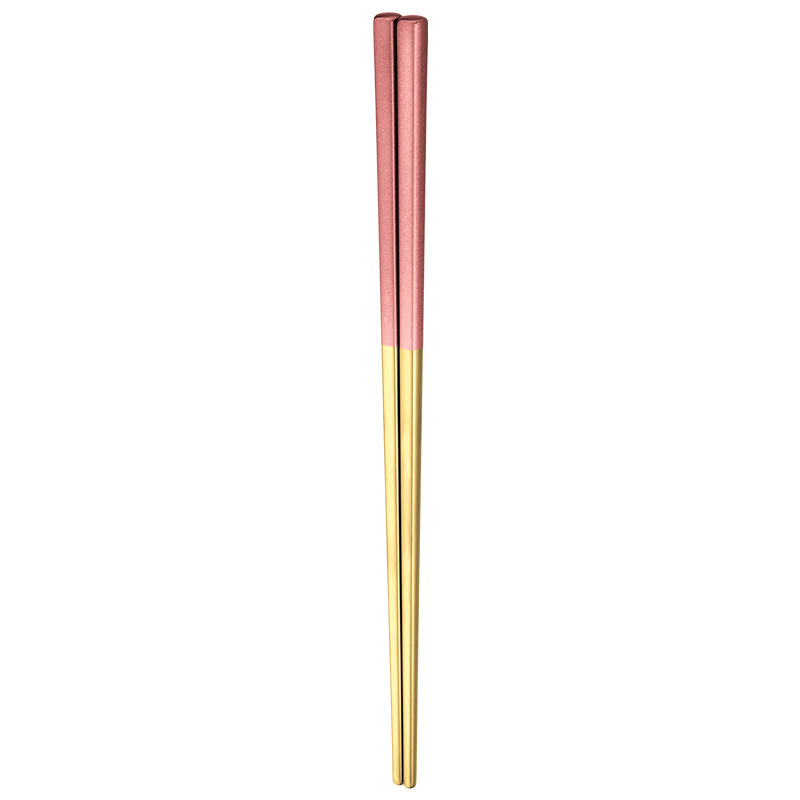 Luxury Metal Baguette Sticks Sushi Tableware Chinese Korean Chopsticks Home 304stainless Steel Chopsticks Japan Dinnerware: Pink gold