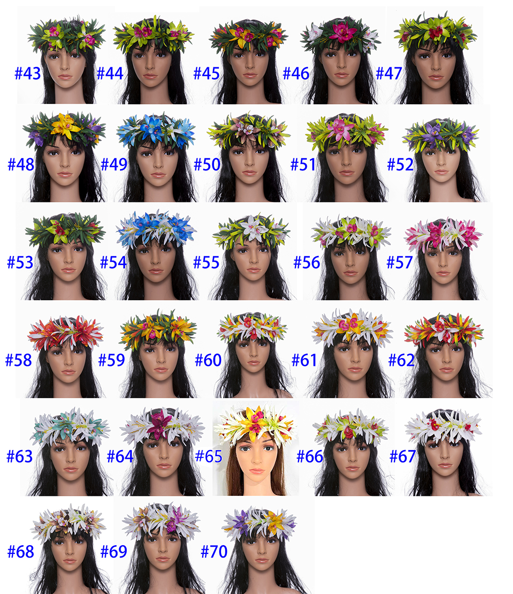 ragno giglio Orchidea Fiore fascia Hula ballerina Ragazza Copricapo Prestazioni per feste Hawaii Ghirlanda Accessori per capelli Vendita calda: Pallido rosa Grigio